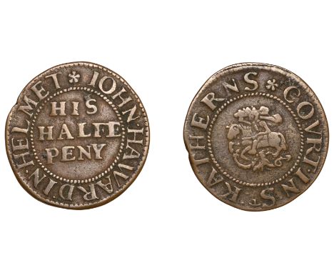 Helmet Court [beneath St Katharine’s Docks], John Haward, Halfpenny, 2.29g/6h (N –; BW. 2613). About very fine, very rare £10