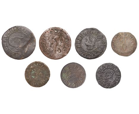 Duplicates: Wapping, John Broughton, Farthing, 1650, 0.94g/10h (N –; BW. 3282); Andrew Coleman, Halfpenny, 1.68g/12h (N 8525;