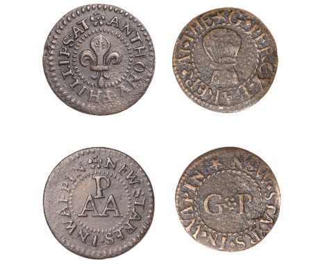 Wapping New Stairs, G. Percy, Farthing, 0.84g/6h (N 8553; BW. 3326); Anthony Philips, Farthing, 0.89g/9h (N 8554; BW. 3328) [