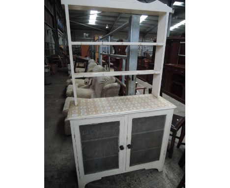 A vintage painted kitchen dresser of small proportions