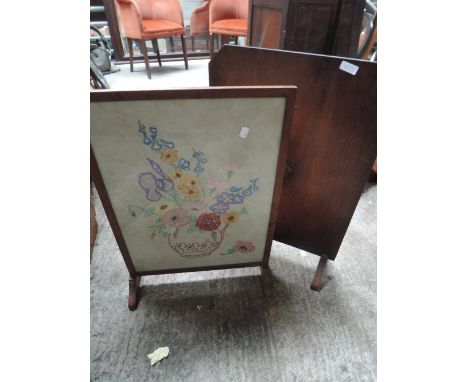 Two vintage firescreens