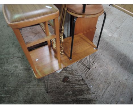A selection of vintage occasional furniture