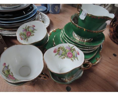 A part tea service Windsor with scottish thistle design
