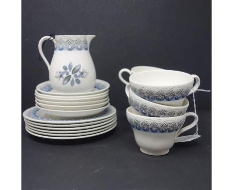 A Wedgwood tea service for six with Persephone pattern designed by Eric Ravilious 