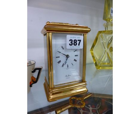 A BRASS CASED CARRIAGE CLOCK BY ST JAMES LONDON