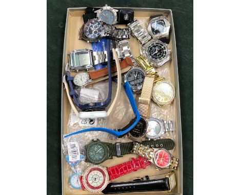A NURSES FOB WATCH, A SWISS ARMY WATCH, VARIOUS DIAMANTE WATCHES, DIGITAL EXAMPLES ETC. 