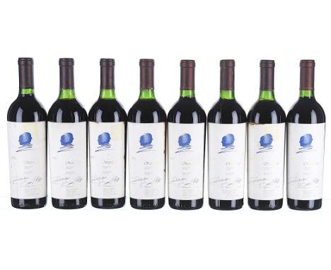 1990 Opus One, Napa Valley 8x75clLevels 3 IN, 1 BN, 4 VTS, labels soiled and stained, 4 showing signs of old seepage.These wi