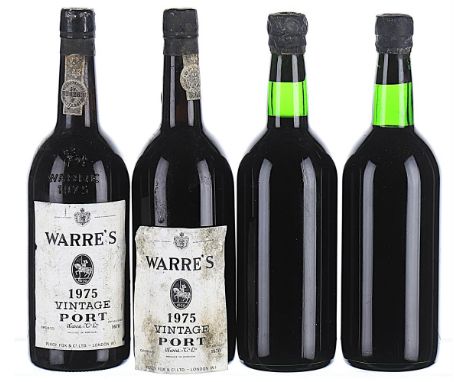1970 Dow's, Vintage Port Labels missing, capsules stating producer and vintage. 2x75cl 1975 Warre's, Vintage Port Labels soil