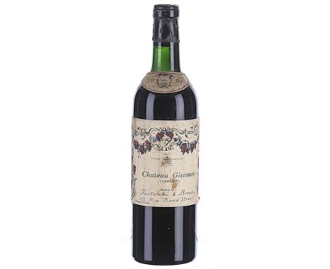 1961 Chateau Giscours 3eme Cru Classe, Margaux  1x75cl  Bottled by Justerini & Brooks, London.  Level VTS, label soiled and p