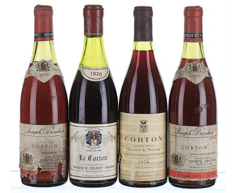 1970 Joseph Drouhin, Corton Grand Cru 2x75cl 1970 Doudet-Naudin, Corton Grand Cru, Rouge Labels soiled. 1x75cl 1976 Domaine B