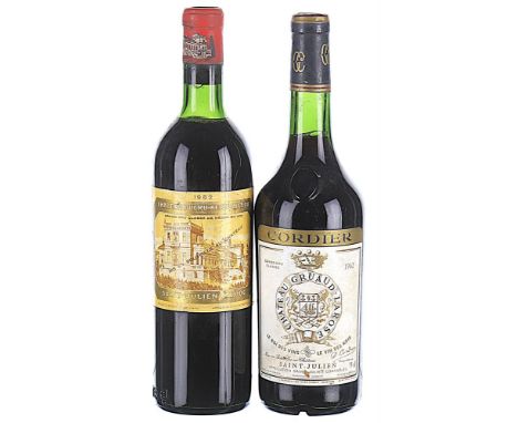 1962 Ducru-Beaucaillou 2eme Cru Classe, Saint-Julien Level TS, label soiled and scuffed. 1x75cl 1962 Chateau Gruaud Larose 2e