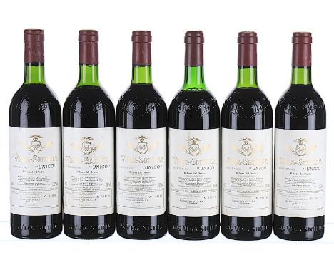 1962 Vega Sicilia, Unico, Ribera del Duero DO 6x75cl  Levels 2 IN, 2 BN, 1 VTS, 1 TS, labels slightly soiled, 1 creased, 1 to