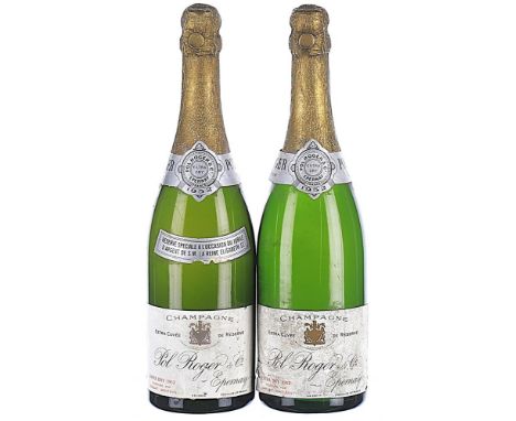 1952 Pol Roger, Extra Dry  2x75cl  Labels soiled and torn, 1 neck label missing.This lot forms part of a private collection a