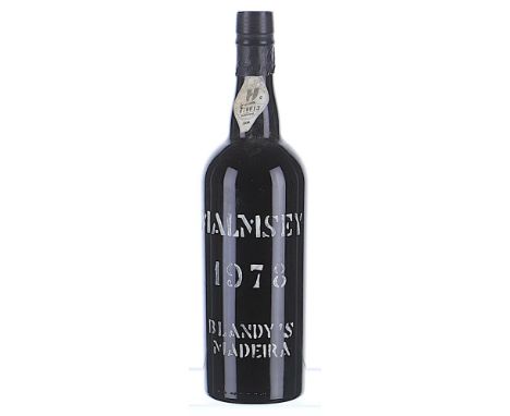 1978 Blandy's, Malmsey Madeira Label soiled and torn. 1x75clThis lot forms part of a private collection amassed mainly in the