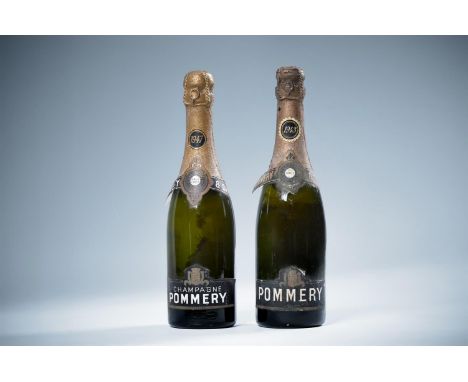 1943 Pommery, Brut  1x37.5cl 1947 Pommery, Brut  1x37.5cl  Total 2x37.5cl  Labels soiled. Who know's what lies beneath the co