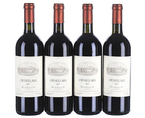1991 Ornellaia, Bolgheri 4x75cl  1 label lightly soiled.These wines were part of a large private collection. Cellared in an i