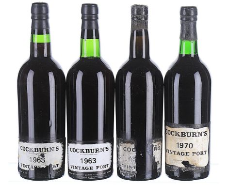 Cockburn's, Vintage Port (known as 1960) Level 1 IN, label soiled and torn, vintage known as 1960 by owner. 1x75cl 1963 Cockb