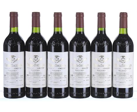 1990 Vega Sicilia, Unico, Ribera del Duero DO OWC 6x75clPacked in 2x3  Levels 5 IN, 1 BN, 4 labels lightly soiled.These wines
