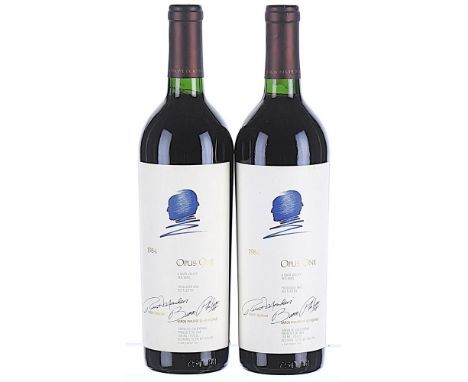 1984 Opus One, Napa Valley 2x75cl  Labels lightly soiled.These wines were part of a large private collection. Cellared in an 
