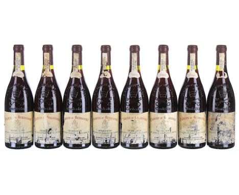1994 Chateau de Beaucastel Rouge, Chateauneuf-du-Pape 8x75cl  Labels soiled and damaged. This lot forms part of a private col