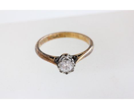 Diamond single stone ring, stamped '18ct Plat', the illusion set brilliant cut of approximately 0.2 carats, finger size I