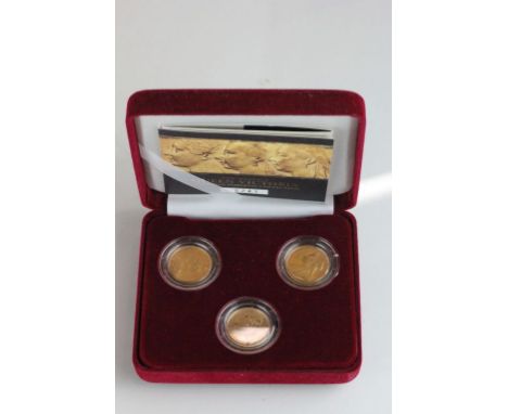 Queen Victoria three full Sovereign coin Portrait set with COA