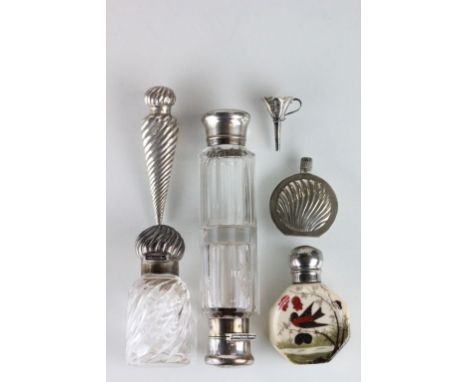 A Victorian silver scent flask, by Saunders & Shepherd, Chester 1888, the tapering wrythen decorated body, with screw cap cov