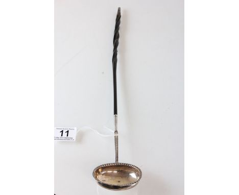 George III silver serving ladle marked TM
