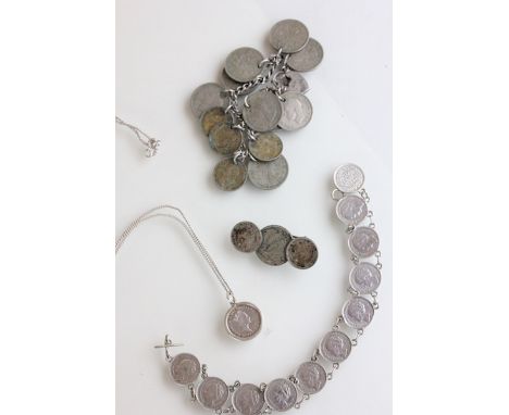 Collection of vintage coin jewellery 