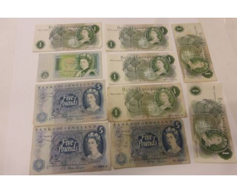 Collection of vintage UK Banknotes