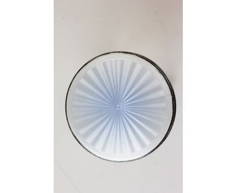 Guilloche enamel and silver compact, Birmingham, 1992, Barker Ellis Silver Co.