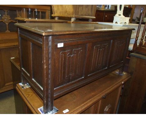 Oak Linen Fold Trunk 42 inches wide