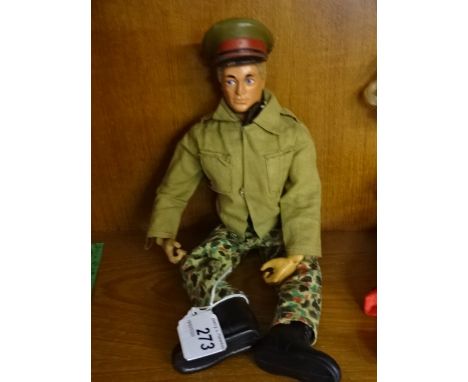 Palitoy Action man by General Mills Toy Group, 1975 pat 1458847 with 'fuzzy hair' and 'eagle eyes'