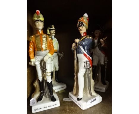4 military ceramic figures
