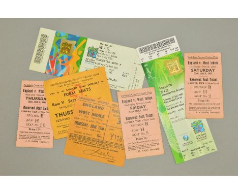 MATCH TICKETS, covering England vs West Indies (1957 &amp; 1969) and the 2007 World Cup