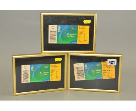 FRAMED 2003 RUGBY WORLD CUP MATCH TICKETS, South Africa vs England on the 18th October at the Subiaco Oval), Quarter Final tw