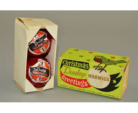 A BOX OF DUNLOP WARWICK NO.1 BALLS, (two off), packaged in a Special Christmas box