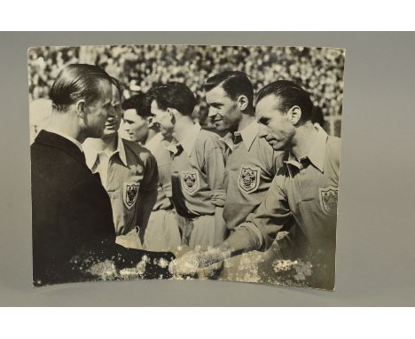 BLACKPOOL VS BOLTON WANDERES 1953 FA CUP FINAL, Stanley Matthews being introduced to HRH Duke of Edinburgh in the team line u