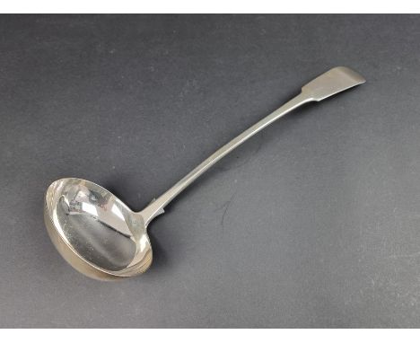 A William IV Scottish silver fiddle pattern sauce ladle, by Andrew Davidson of Arbroath, Edinburgh 1836, 199g. 
