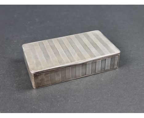 An early 19th century Swiss engine turned box,&nbsp;with Swiss control marks, gilded interior, 12cm wide. 