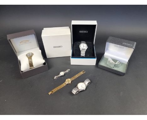 A circa 1999 Seiko 'Sapphire' stainless steel wristwatch, Ref. V743-8B50, with box and papers; together with a Rotary 'Les Or