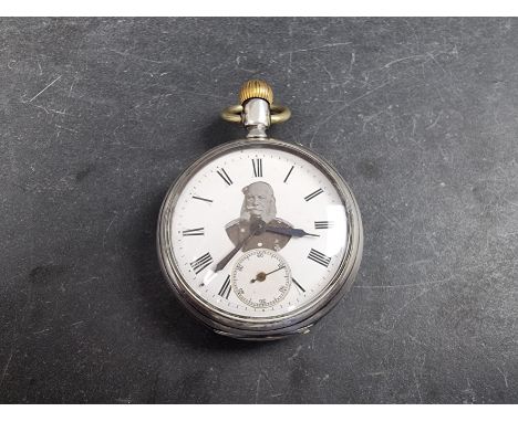 An early 20th century Longines open faced stem wind pocket watch, stamped 800, 46mm, the&nbsp;white enamel dial with printed 