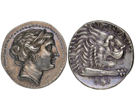 Caria, Knidos, silver tetradrachm, c. 350-320 BC, head of Aphrodite right wearing ampyx, triple-drop earring and pearl neckla