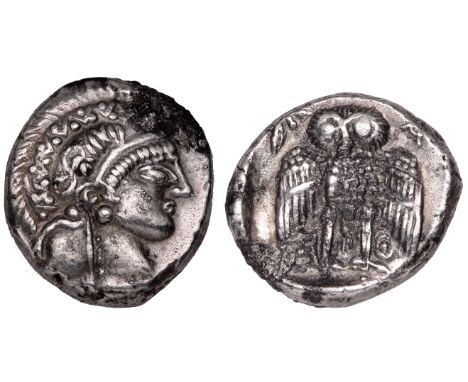 Uncertain Levantine Mint, silver half shekel or didrachm, late 5th to 4th centuries BC, in imitation of Athenian coinage, hea