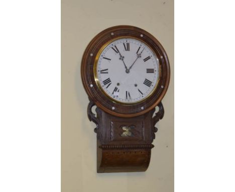 An Inlaid Mahogany Drop Dial Wall Clock 