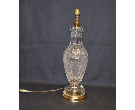A Tyrone Crystal, Brass Fitted Lamp (24 '' High)