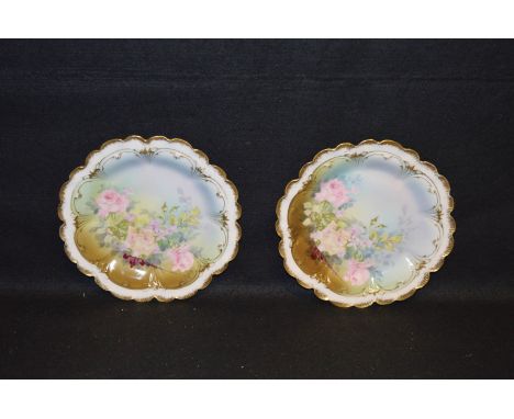 A Very Nice Pair of Hand Painted French Plates 