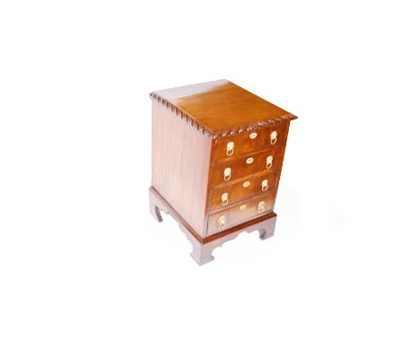 A Small Mahogany Chest of Four Drawers, Bracket Feet 