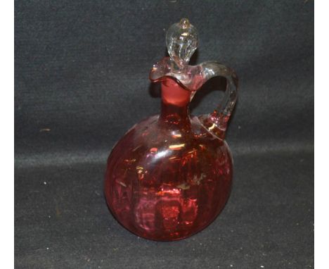 A Large Ruby Decanter with Stopper 