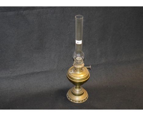 A Brass Based Oil Lamp 